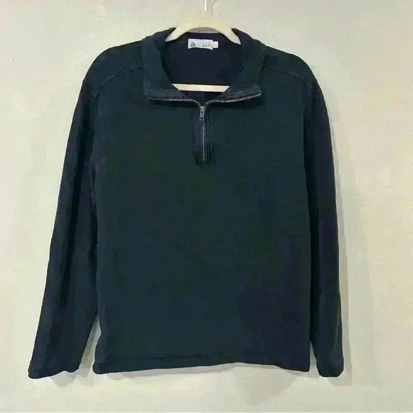 J. Crew Quarter Zip Black Pullover Sweater Men’s Suze Large - Picture 1 of 3